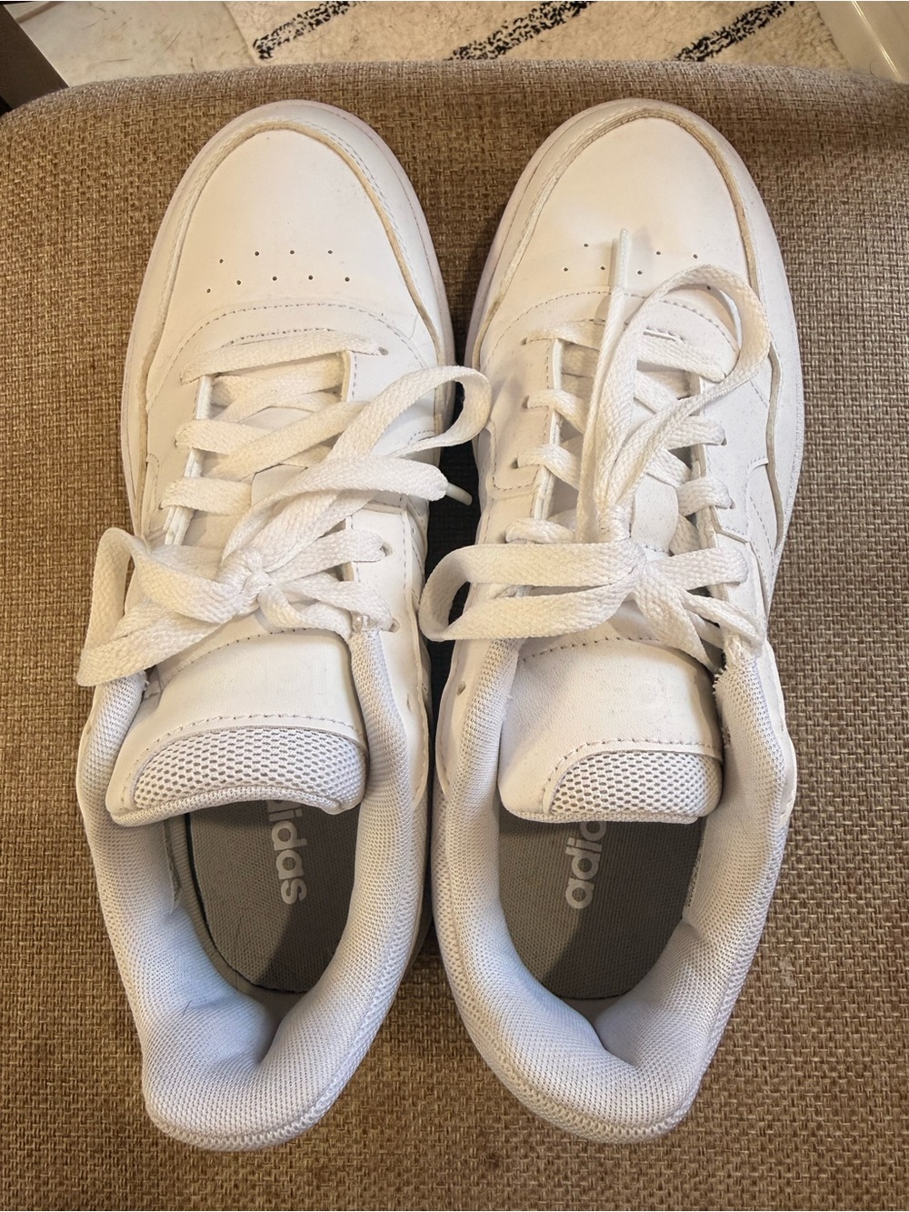 adidas White Classic Lace-Up Sneakers